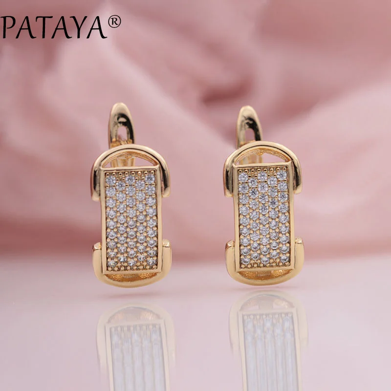 Женские серьги подвески PATAYA классические из розового золота 585 пробы с