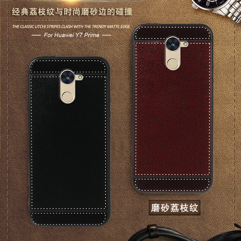 

Capa for Huawei Y7 Prime Case leather 5.5 inch Soft Black Silicone Cover for Huawei Y7 Prime TRT-L53 TRT-L21A Case leather Funda