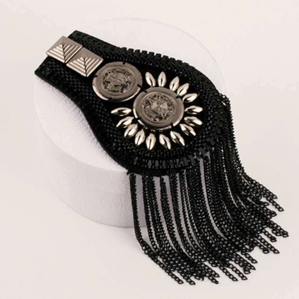

Craft Multicolors Accessories Tassel Fashion Rhinestone Sewing Coat Epaulettes Rivet Chain Fringed Clothing Patch Suit Handmade