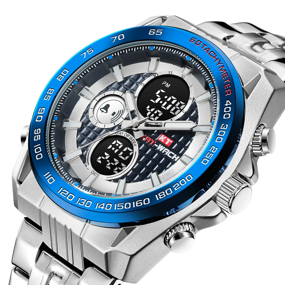 

NEW Top Luxury Brand waterproof Men's Watches Full Steel Quartz Analog Digital LED Military Sport Watch Male Relogios Masculinos