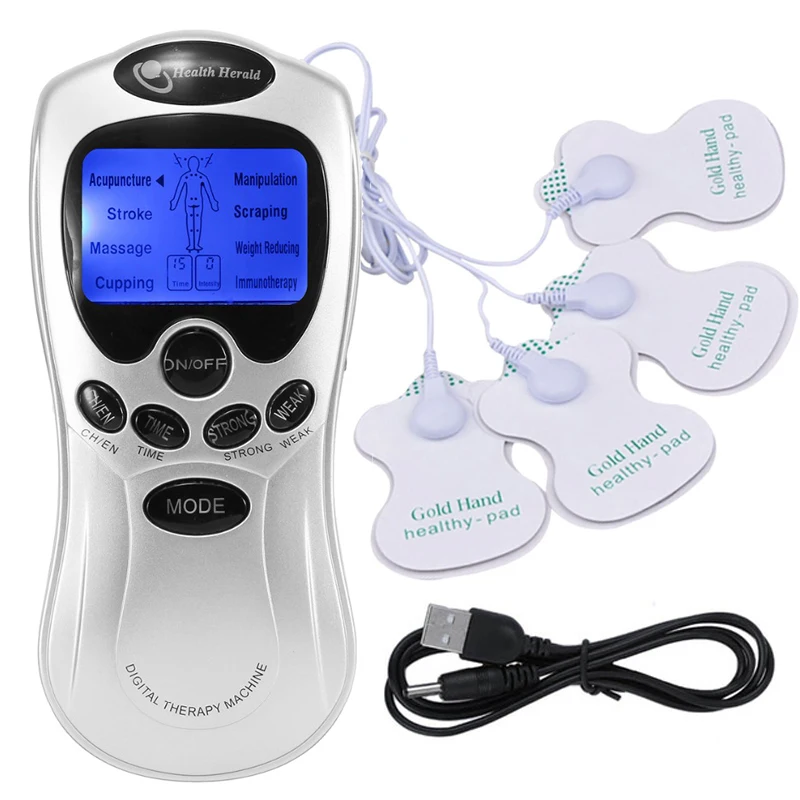 4 ways Electrode Pads Electric Tens Massage Machine Acupunture Digital Therapy Pulse Stimulator Body Slimming Massager Full Set 4 ways Electrode Pads Electric Tens Massage Machine Acupunture Digital Therapy Pulse Stimulator Body Slimming Massager Full Set
