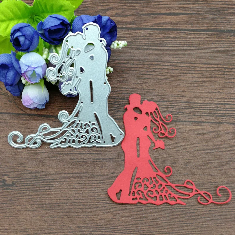 Lovely Kiss Wedding Couple Metal Cutting Dies Scrapbook card invitation paper craft party decor embossing stencil cutter