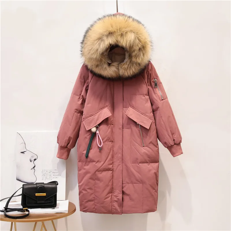 

Duck Down Jacket women 2019 new arrival hooded women down coat fur collar long down coat female warm winter women down jacket