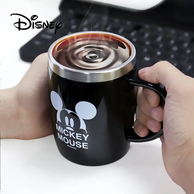 disney 420 мл чашки Микки Маус для женщин мультфильм анти-горячие мужчины офисная чашка для кофе дети портативные молочные чашки из нержавеющей стали