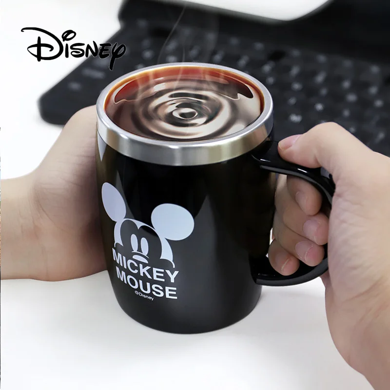 

2019 Disney 420ml Cups Mickey Mouse Women Cartoon Anti-hot Men Office Coffee Cup Children Portable Stainless Steel Milk Cups