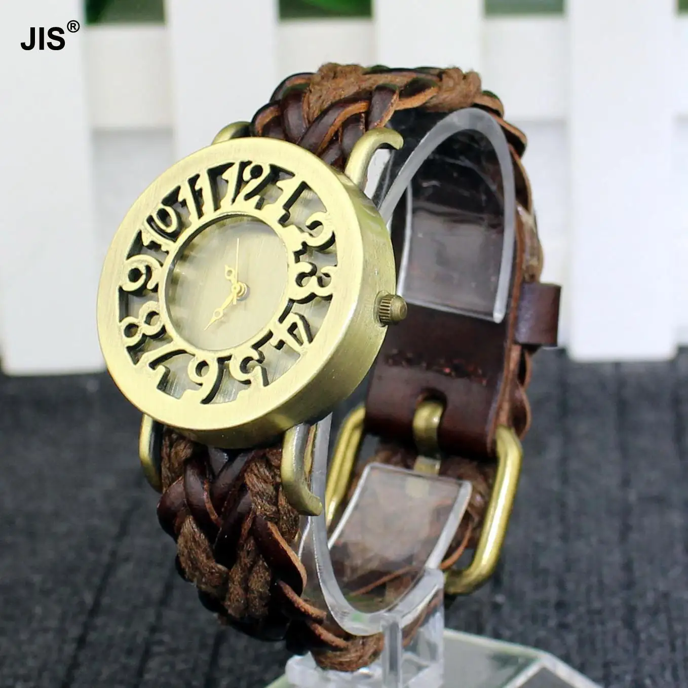 

Hot Woven Leather Hollow Fashion Rhinestone Watch Women Casual Leather Clock Female Quartz Ladies Wristwatch