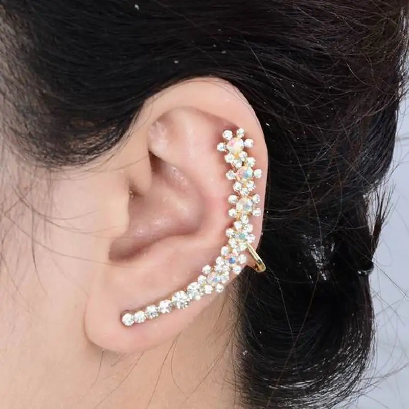 

Fashion Clip Earrings For Woman Shiny Crystal Earring Clip Personality Ear Cuff Earring Jewelry