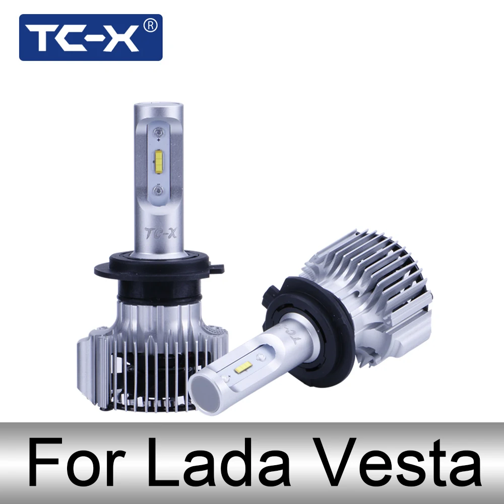 

TC-X LED Car Headlamp For LADA Vesta Led H1 High Beam Headlights kit H7 Low Beam 12v Front led Bulbs H11 fog lamp Warm White