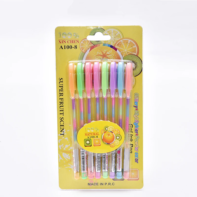

0.8mm Rainbow Color Pen Refills Set Kawaii Glitter Gel Pen Water Chalk Highlighter Pens for Drawing Graffiti Pen School Supply
