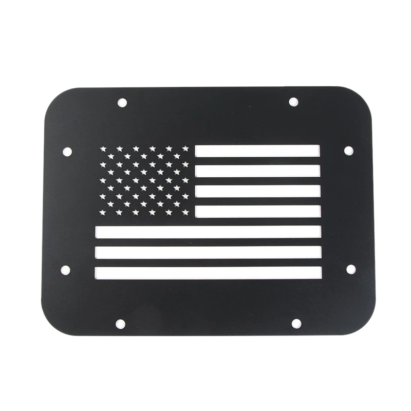 Black Steel Tailgate Vent-Plate Cover for 2007- Jeep Wrangler Jk& Unlimited(Usa Flag