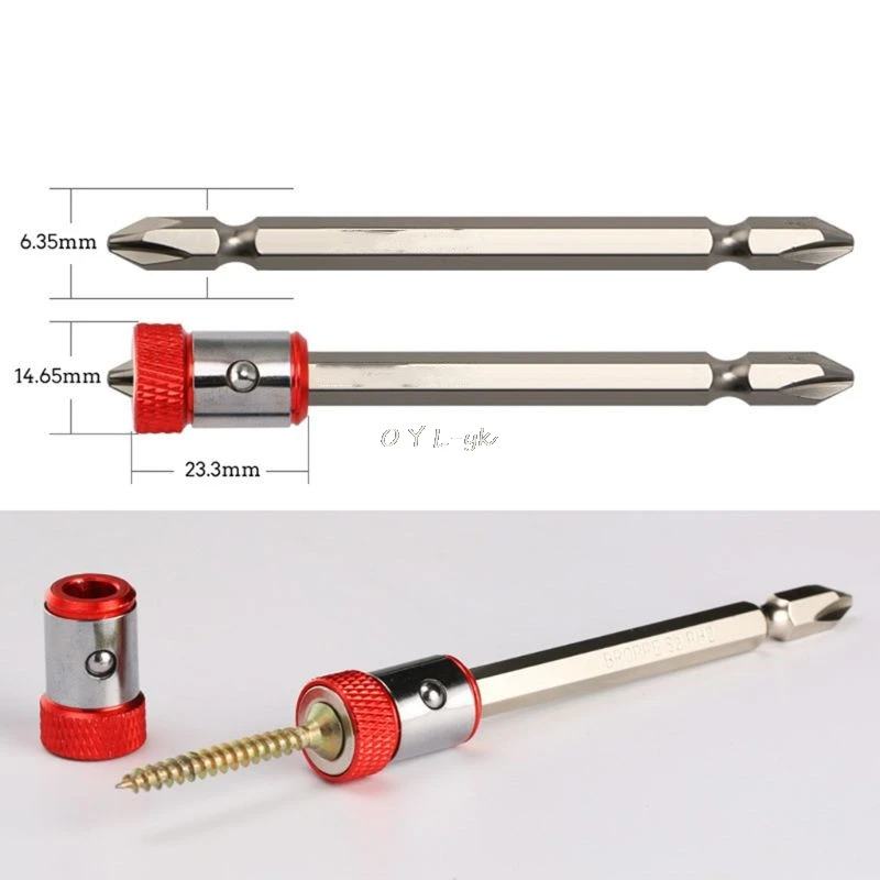 Отвертка Биты магнитное кольцо 1/" 6,35 мм металлический сильный намагничивающий винт