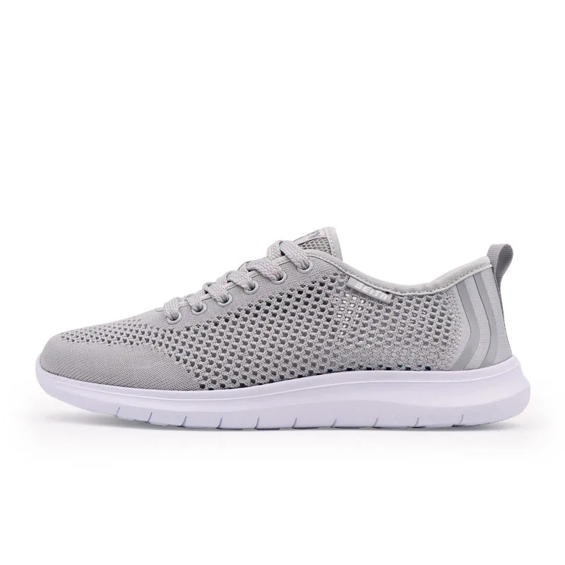

Quality Brand Breathable Boots Air Mesh Step Men's Shoes Spring Summer New Black Grey Shoes For Men Boots Male White Sole 39-44
