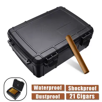 

Portable Cigar Travel Humidor Box Waterproof Cigar Case Cigar Humidor Box Dust proof Shockproof Black Cigar Holder Storage Box