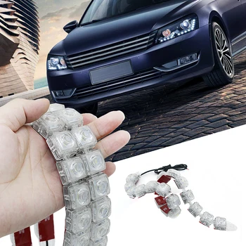 

2Pcs Car LED Strip Daytime Running Lights 6 8 10 12 14 16 18 20 COB LEDs Flexible Strip Auto Fog Lamp Driving Lights 12V White