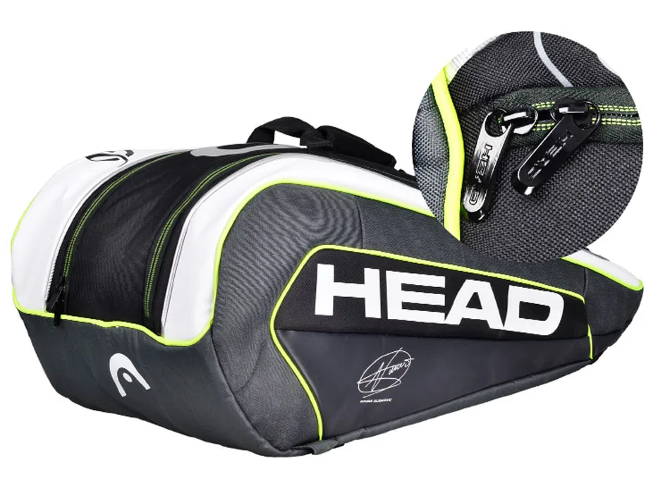 Брендовая теннисная сумка Head Novak Djokovic, фирменная Теннисная ракетка, сумка большой вместимости 6-9, теннисный рюкзак для ракеток Tenis