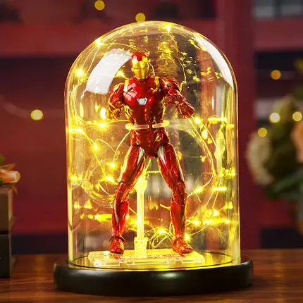 

[New] The Avengers 4 Marvel Heroes Iron Man figure model Action Figure Lighting Room decoration toy baby kids best gift
