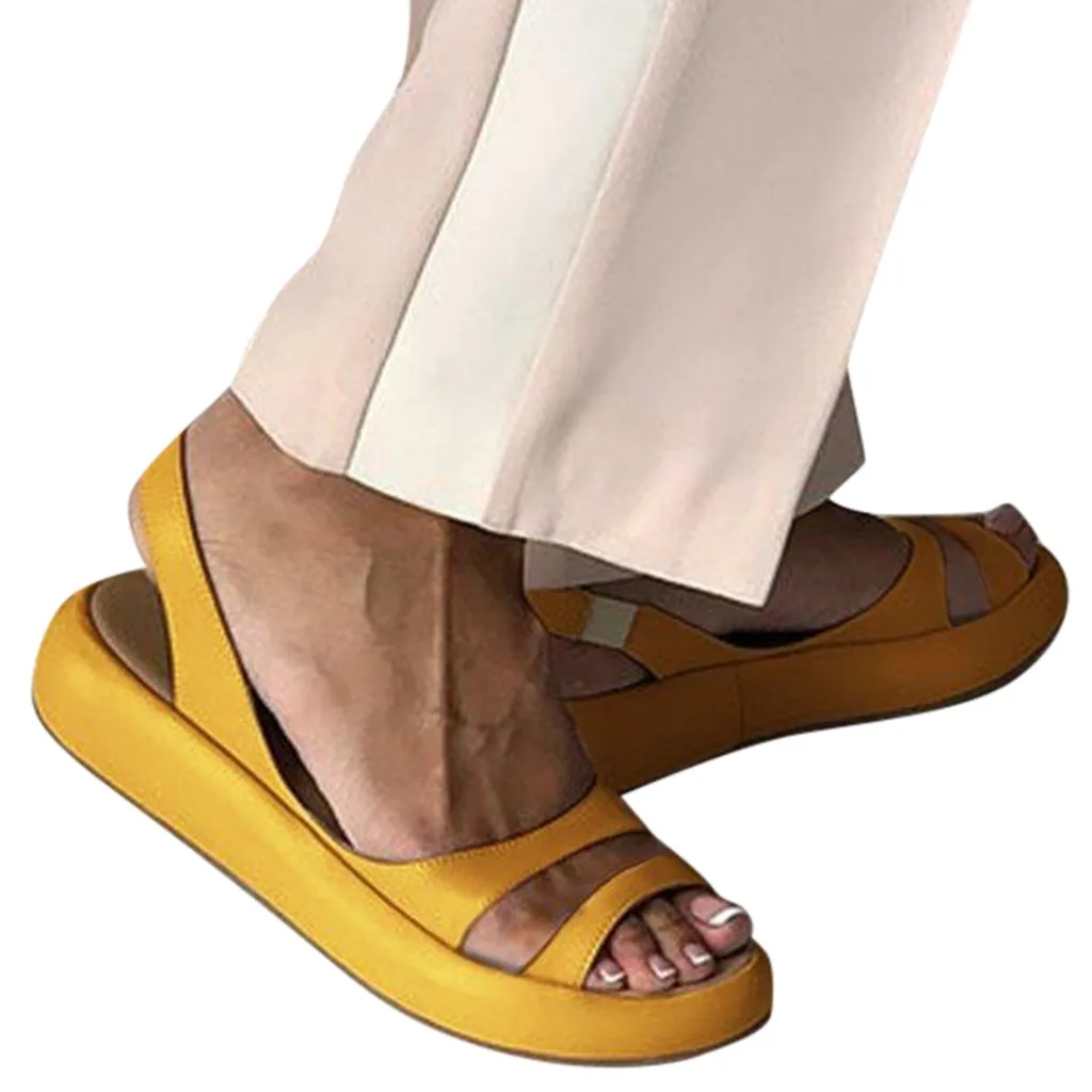 

sandals women sandalias mujer Casual Shoes Sandalias For Women 2019 Round Toe Platform-Bottom Beach Walk flat sandals