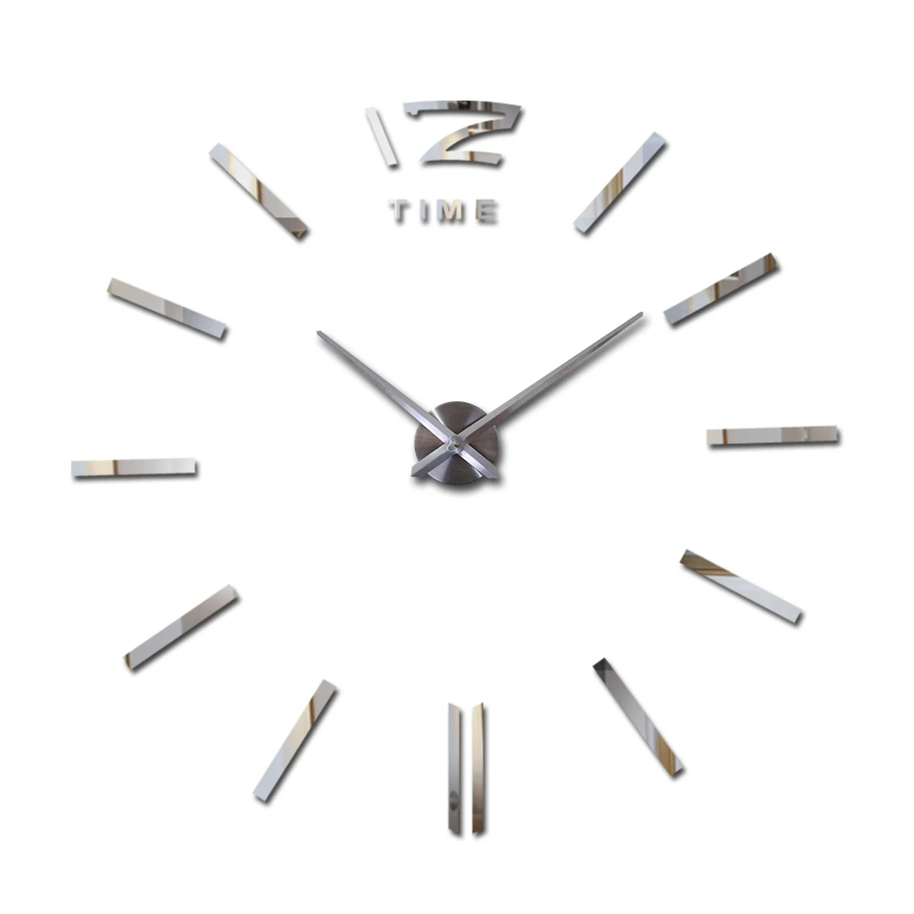 Новые украшения для дома большие настенные часы для гостиной Кварцевые Металлические современный дизайн декоративные дизайнерские часы - Цвет: Серебристый