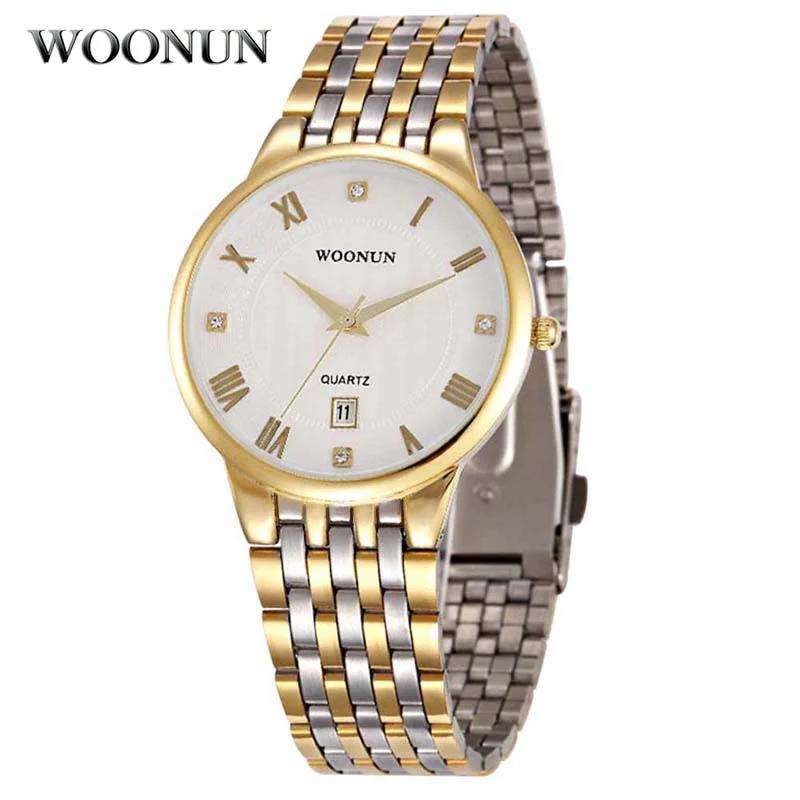 Buy WOONUN Top Brand Luxury Gold Watch Men Stainless