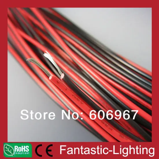 Red And Black Wires 100meter/lot Free Shipping 2pin Awg20 Cable Wire