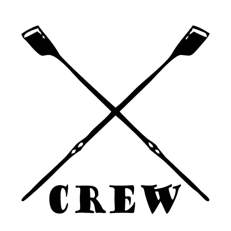 

15X15.2CM CREW Oars Rowing Funny Vinyl Car Sticker Car-styling Decals Black/Silver S8-0252
