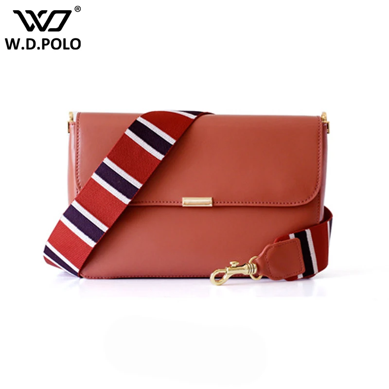 

New Women Genuine Leather Bags Cover Lady Shoulder Bag With Wide Strap Casual Trendy Female Crossbody Bags Q0156