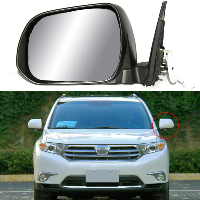 7 Pins Exterior Side Power Adjustable&heated Glass Mirror For Toyota
