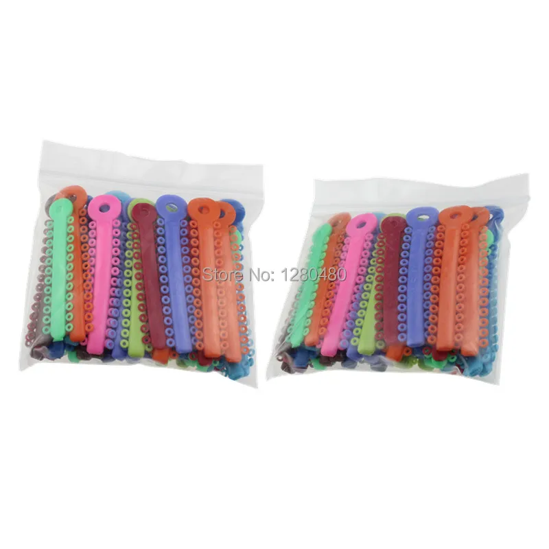 2 Packs (80Pcs) Dental Orthodontic Materials Colorful Ligature Ties