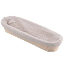 

Oval Long Proofing Basket Set-Oval Banneton/Brotform Handmade Unbleached Natural Cane Bread Baking Kit with Cloth Liner