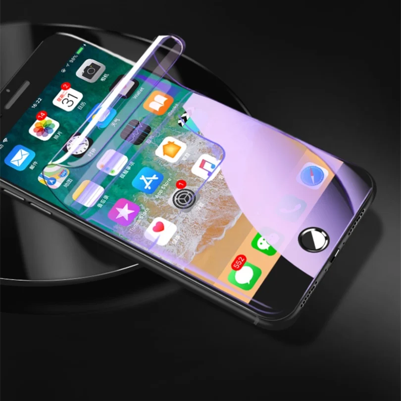 Защитная пленка для iPhone X XR XS Max 7 8 6 S Plus 5 5S SE 3D полное покрытие мягкий протектор
