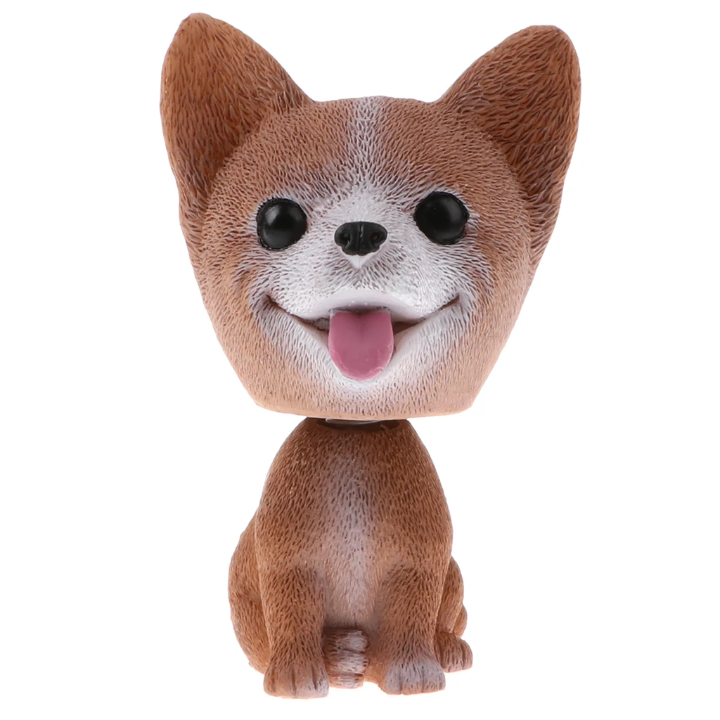 Shaking Head Corgis Lucky Dog Puppy Bobbing Heads Bobblehead Toy Aniaml Figures Car Home Decoration Ornament Kids Toys Gift