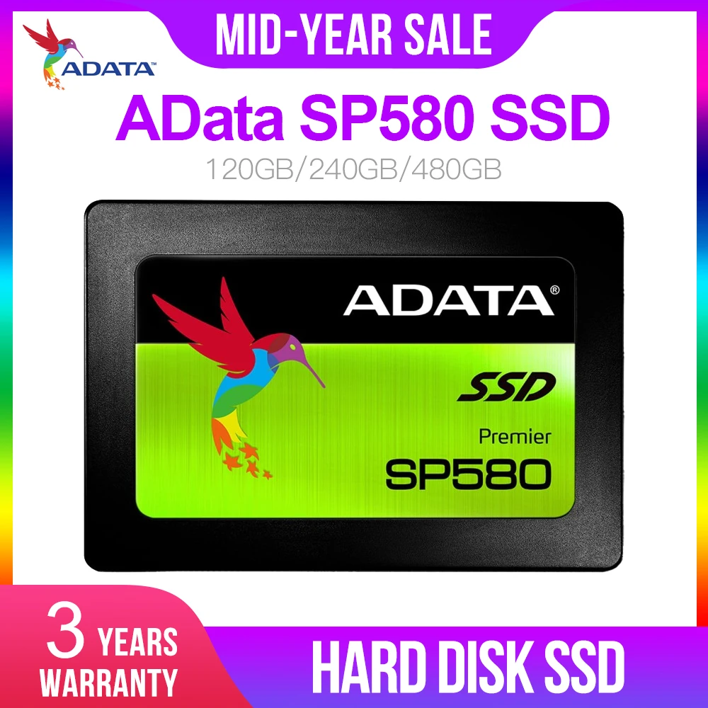 Скидка AData SP580 SSD 120GB SATA 3 2,5 дюймов Внутренний твердотельный накопитель HDD жесткий диск SSD ноутбук PC 120G 240GB 480GB ноутбук