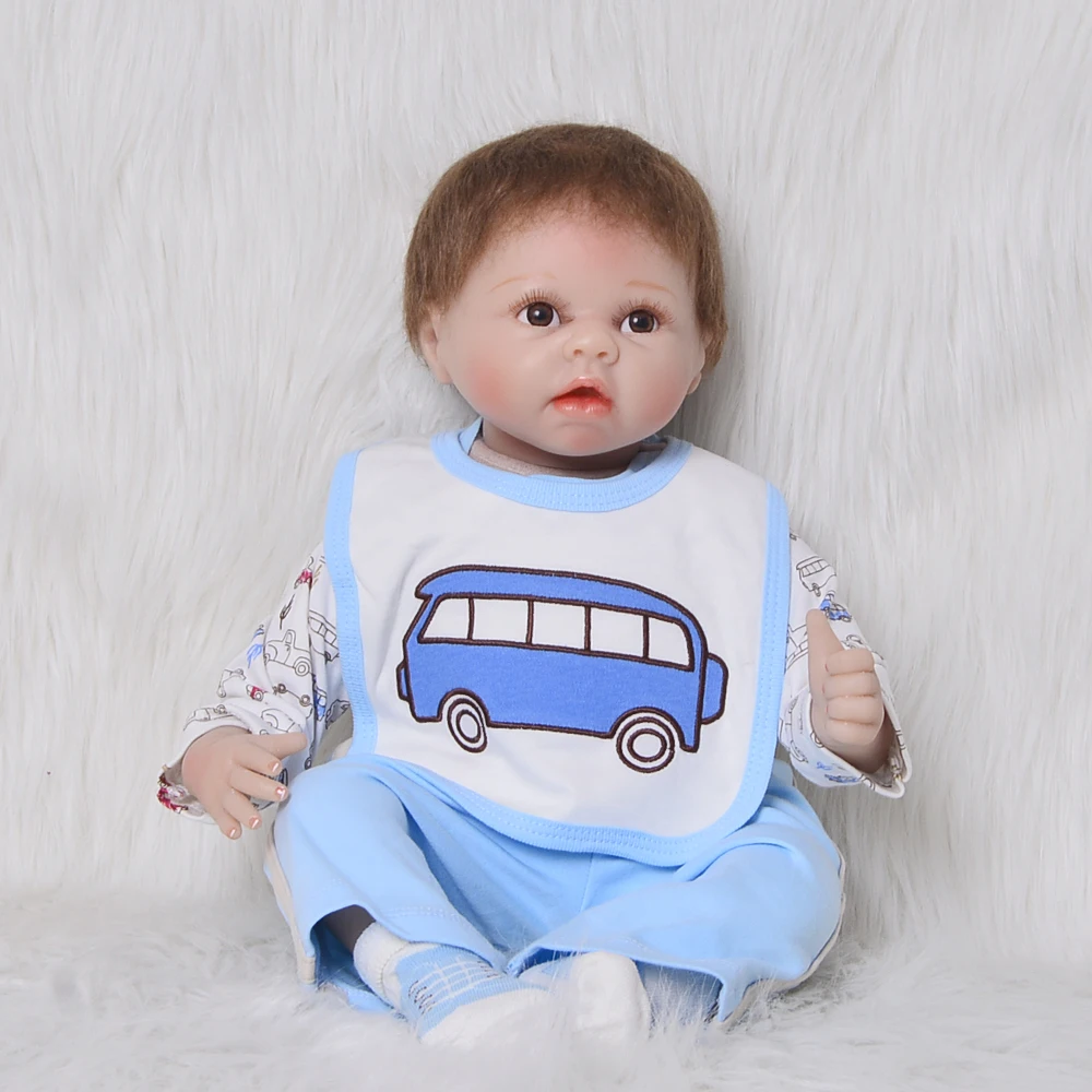 

Lifelike Silicone Doll Reborn 22" 55cm Handmade Realista Vinyl Reborn Baby Dolls Fashion Boy Toys Kids Playmates Birthday Gifts