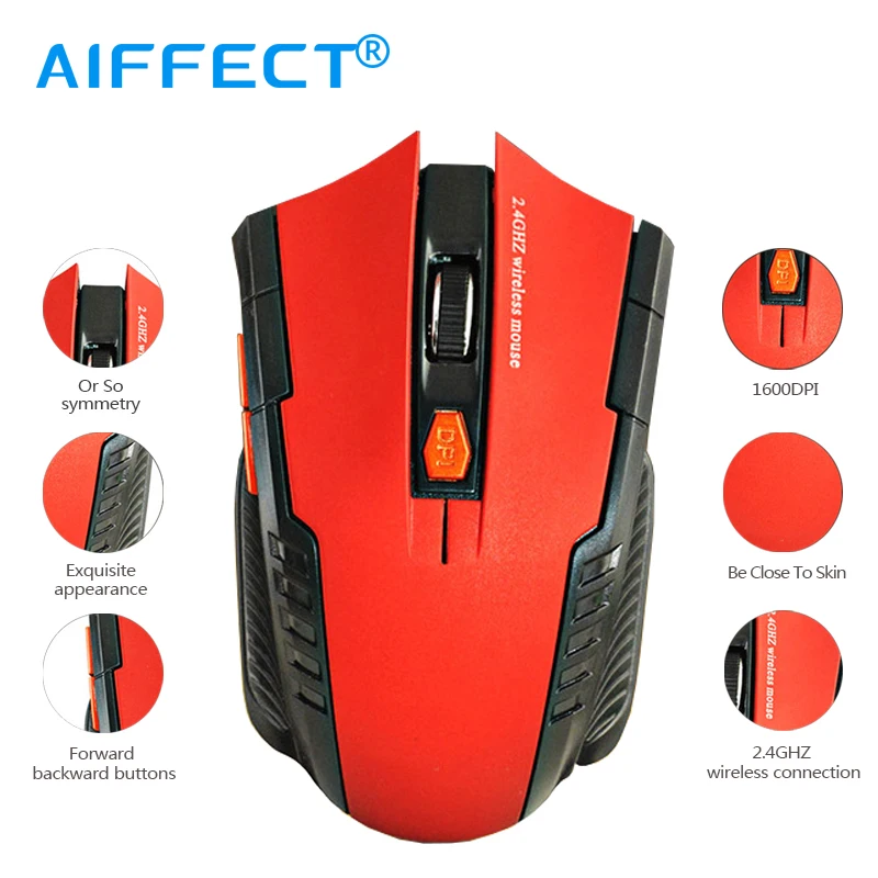 

AIFFECT Profession Mini Wired Gaming Mouse For PC Gaming Laptops 2.4GHz Wireless Optical Mouse With USB New Game Wireless Mice.