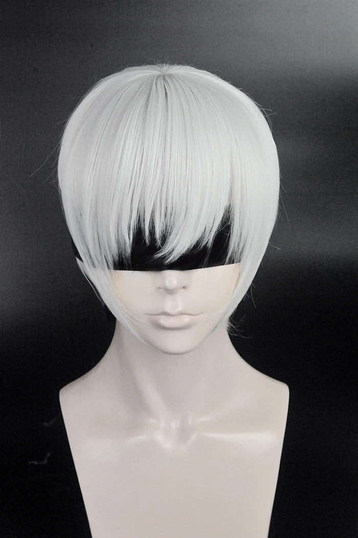 Парик для косплея NieR:Automata 9S YoRHa No.9 модель S Wistalia короткий серебристый белый
