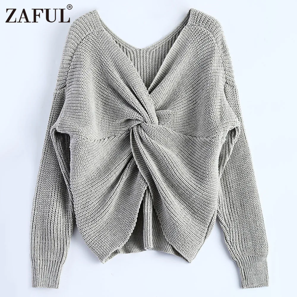 ZAFUL V Neck Raglan Sleeve Cardigan Button Up Loose Women
