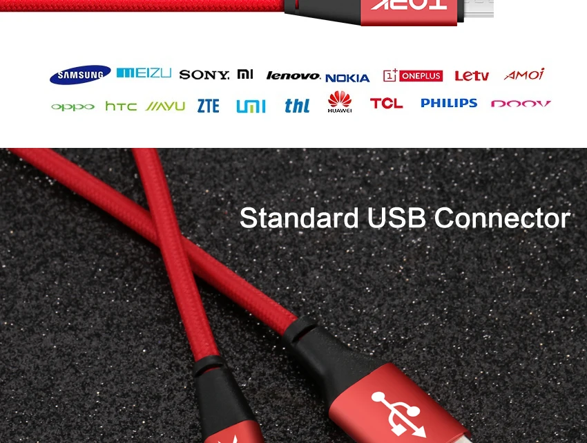 TOPK Micro USB кабель Нейлон Плетеный синхронизации данных телефонный кабель для samsung Galaxy S7 край S6 Microusb кабель для зарядки