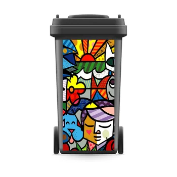 

DIY Creative Cartoon Graffiti Rubbish Bin Sticker Wallpaper mural Wall Print Decal Removable Photo self adhesive Gift