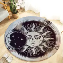 Богемное небо солнце круглый уголок коврик для дома кухни гостиной мягкий фланелевый нескользящий задний пол коврик круглый маленький декоративный ковер
