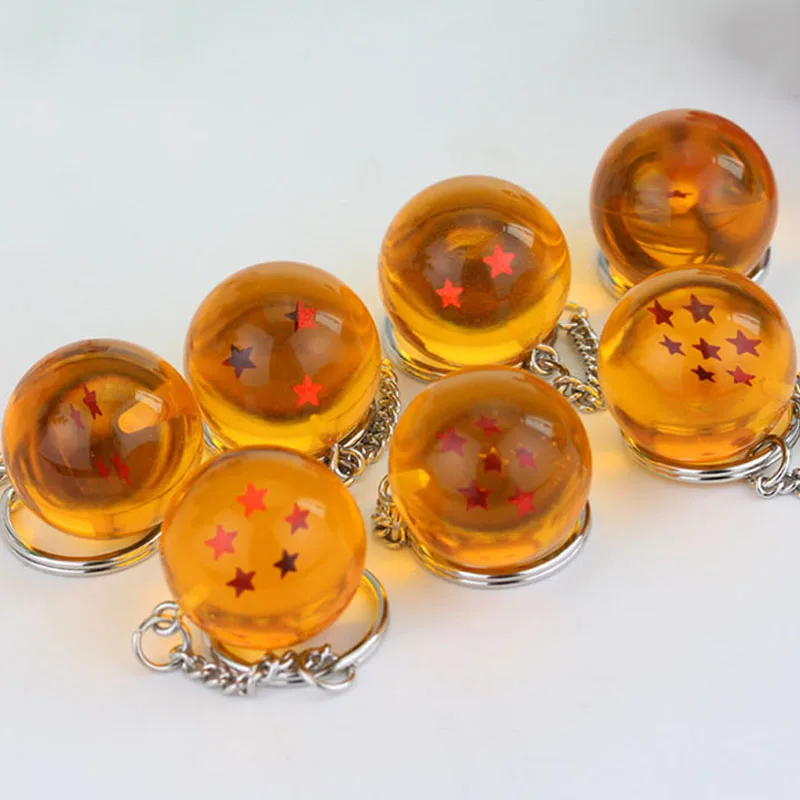 

Anime Dragon Ball Z 2.7cm Toys Keychain Pendant 7 Star Dragon Balls Keyring Cartoon Fans Collection Toy for Children Kids Gifts