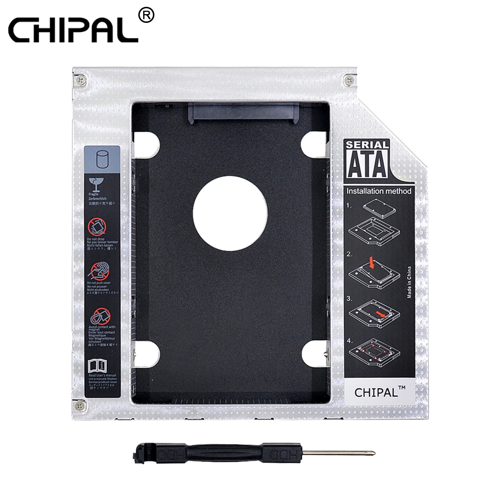 ssd external hard drive case CHIPAL 2018 Hot Universal Optibay 2nd HDD Caddy 12.7mm SATA3.0 For 2.5'' SSD DVD to HDD Case Enclosure Hard Disk Driver Adapter laptop hard disk external case