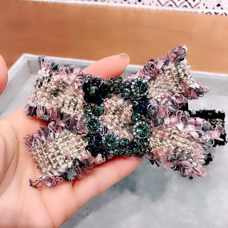 

Korea Retro Flowers Plaid Crystal Super Quality Hairgrips For Girls Hair Accessories Hair Clips For Girls Hairpin Hair Bows