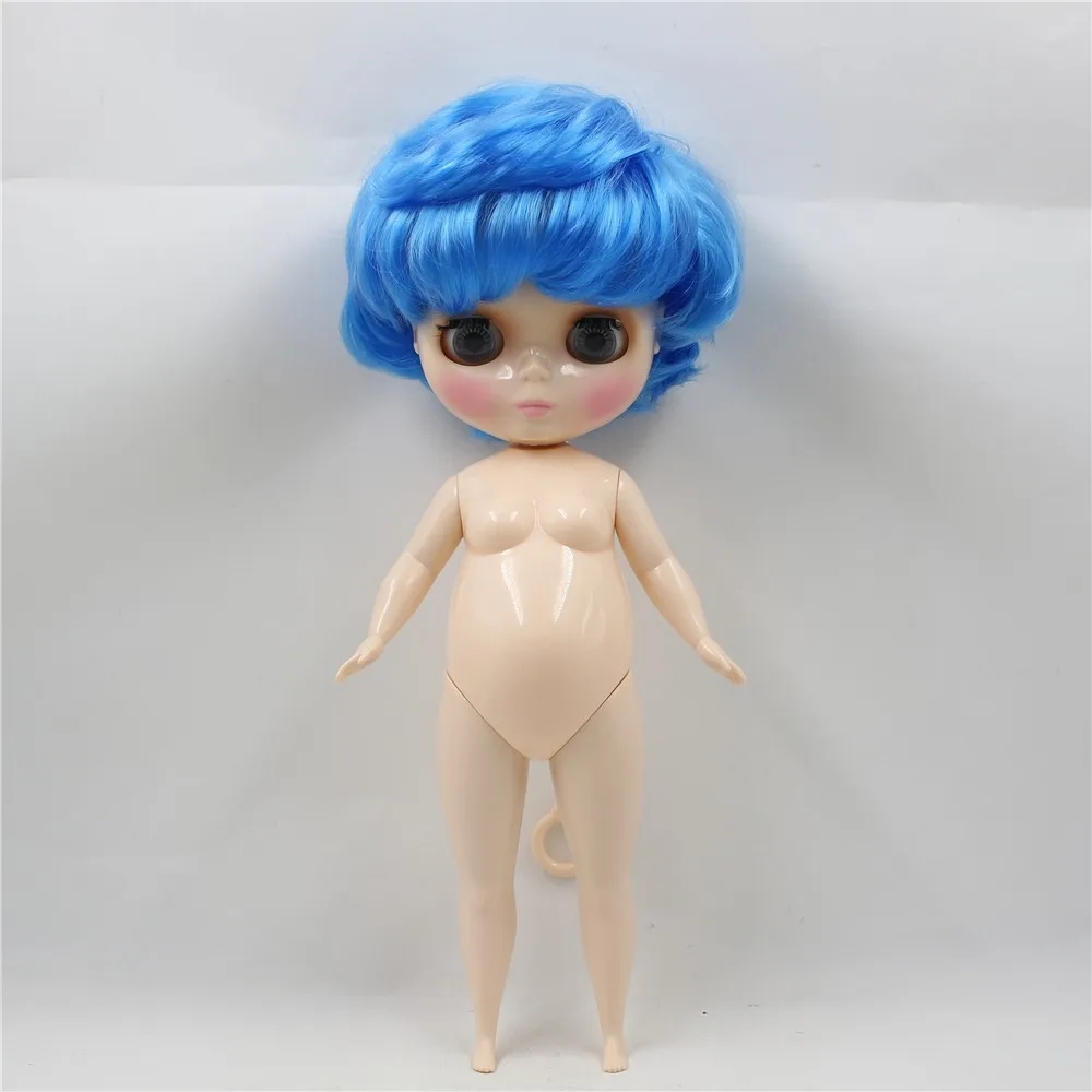 Фабрика пухленькая кукла blyth 1/6 30 см Голубые короткие волосы полный подарок тела - Цвет: fat girl