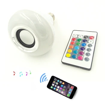 

2018 Real Cree New Wireless Bluetooth Remote Control Mini Smart E27 Led for Audio Speaker Color Light Warm Bulb Music Lamp Ir
