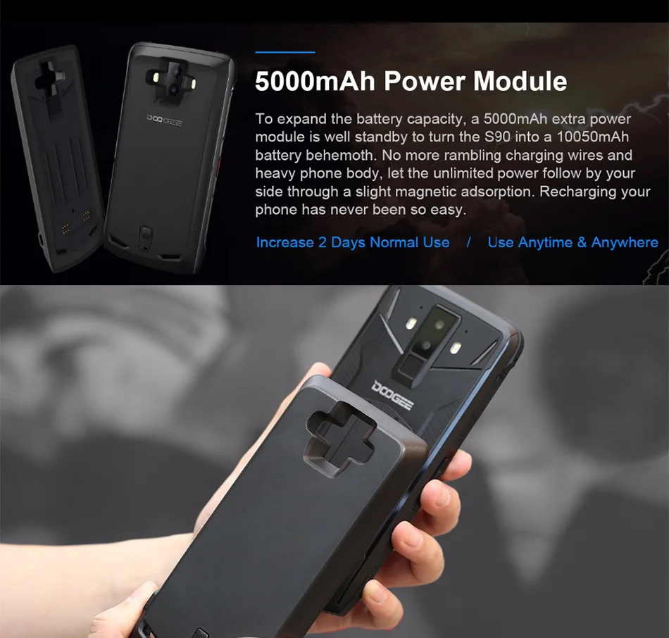 DOOGEE S90 4G мобильный телефон Восьмиядерный NFC 6,18 дюйма 16MP Камера 6 GB 128 GB Android 8,1 MT6671 5050 mAh 4G смартфон