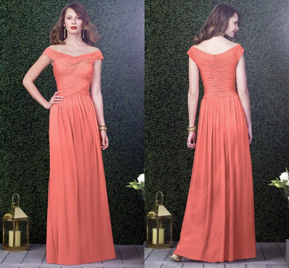 Wedding Coral Dresses For Wedding online buy wholesale coral dresses for wedding from china ruffled off the shoulder colored bridesmaid guests custom made vestido de festa