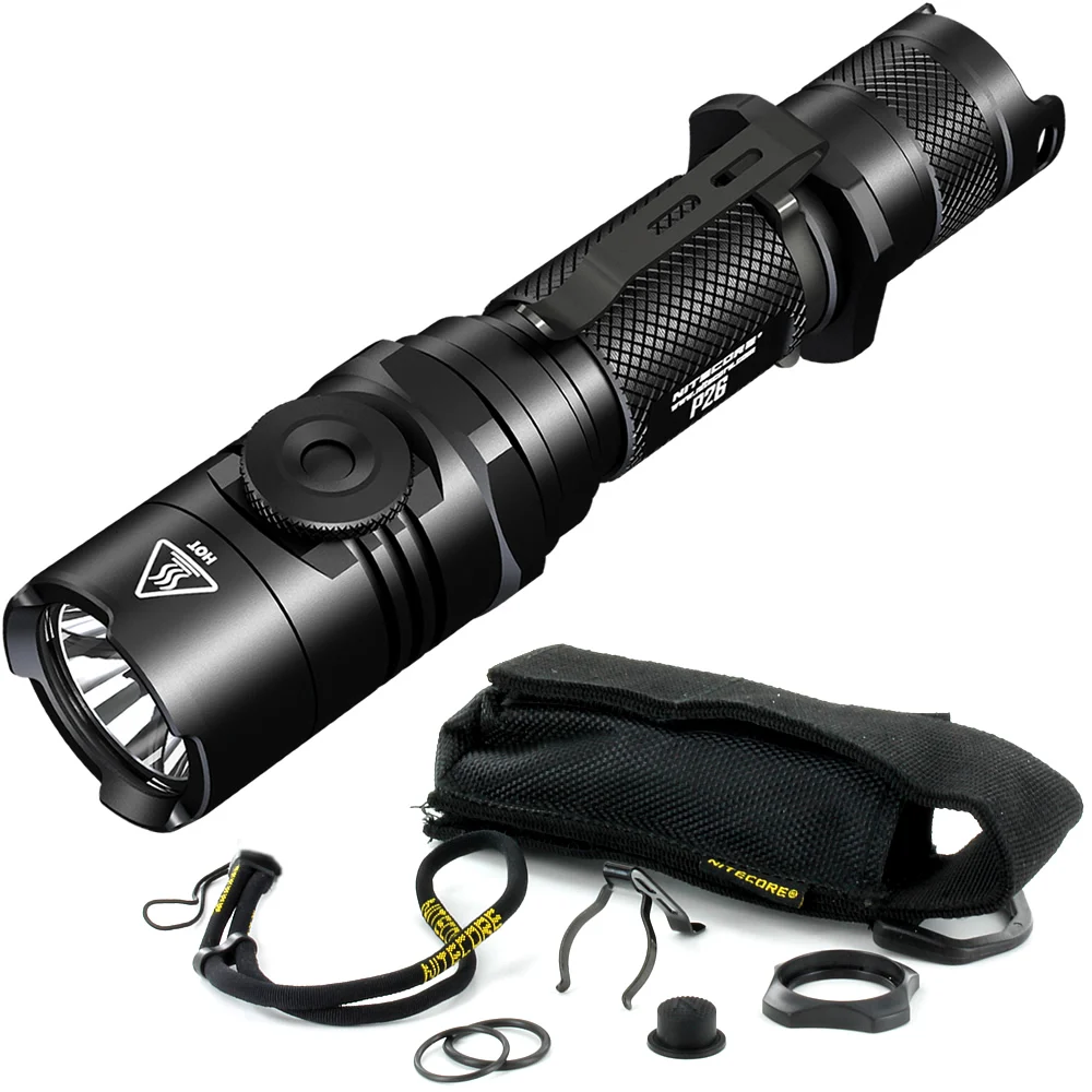 

wholesale Free Shipping NITECORE 1000LM Infinitely Variable Brightness Tactical Flashlight P26 Rotary Swith Momentary Hunt Torch
