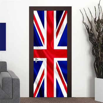 

England National Flag 2 Sheet/pcs 3D Natural Landscape Wall Door Stickers DIY Mural Bedroom Home Decor Poster PVC Waterproof