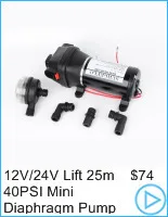 12 В 24 в 120 Вт 35PSI подъемник 20 м DC мембранный насос для орошения моторного дома RV автомобильный водяной насос FL-34 FL-35