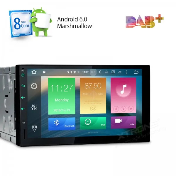 Excellent Newest 2 Din Android 6.0 Eight 8 Octa Core 7"Car Stereo No DVD GPS Navigate 32GB+2G RAM WIFI 4G TPMS DAB+Steering wheel 1